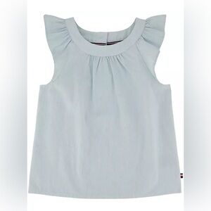 Tommy Hilfiger Denim Short Sleeve Cotton chambray Top Girls SZ L NWT